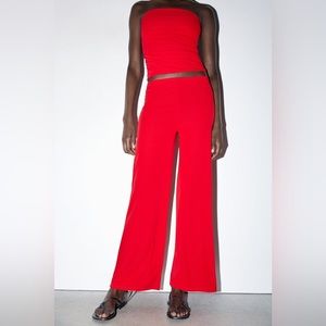 Zara high-waisted red pants size S